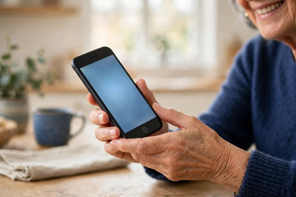 Person holding a free iPhone 7 from The iPhone at home