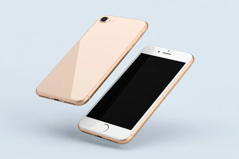 iPhone 8 refurbished in gold with glass back, discounted with The iPhone Lifeline plans