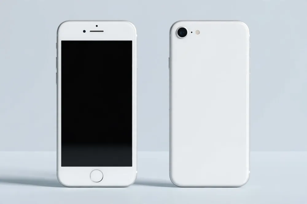 Free iPhone SE 2020 refurbished in white, offered with Lifeline by The iPhone